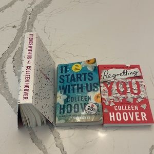3 Colleen Hoover Books,Regretting You,It Ends/Starts With Us, Discount Shipping!